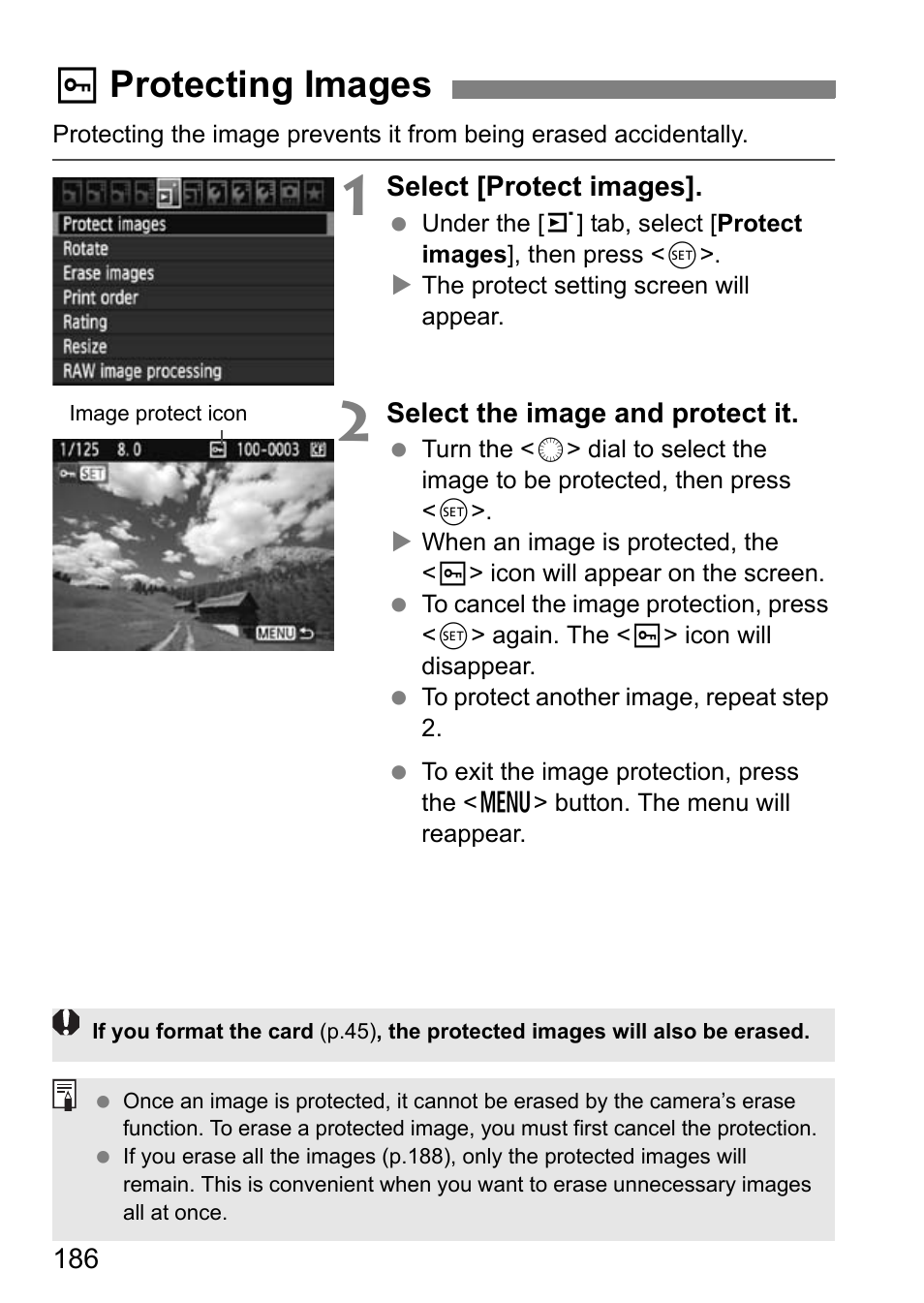 K protecting images | Canon EOS 7D User Manual | Page 186 / 292