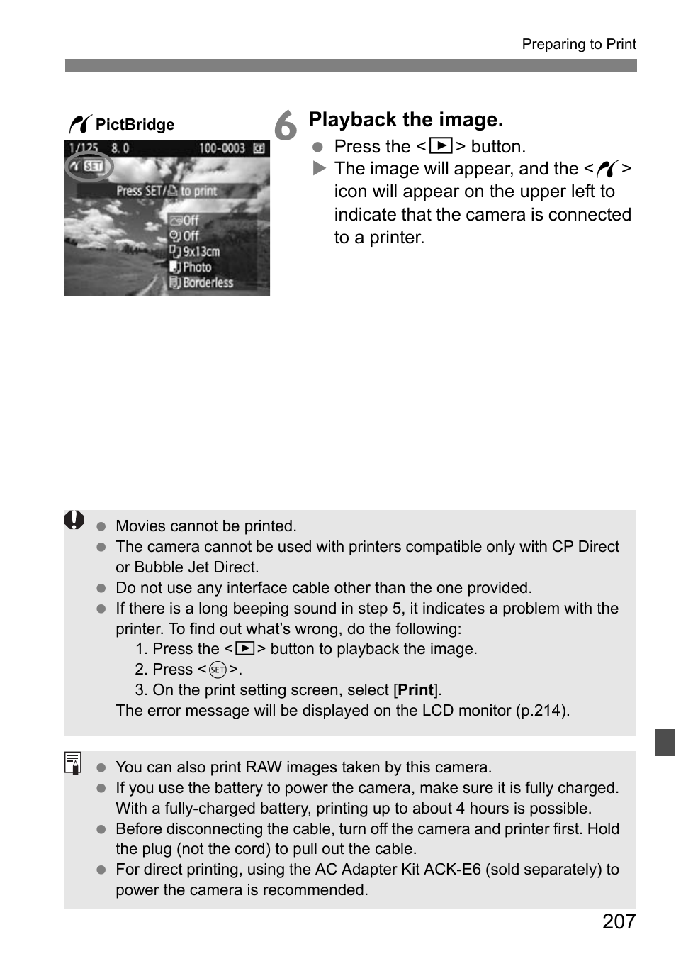 Playback the image | Canon EOS 7D User Manual | Page 207 / 292