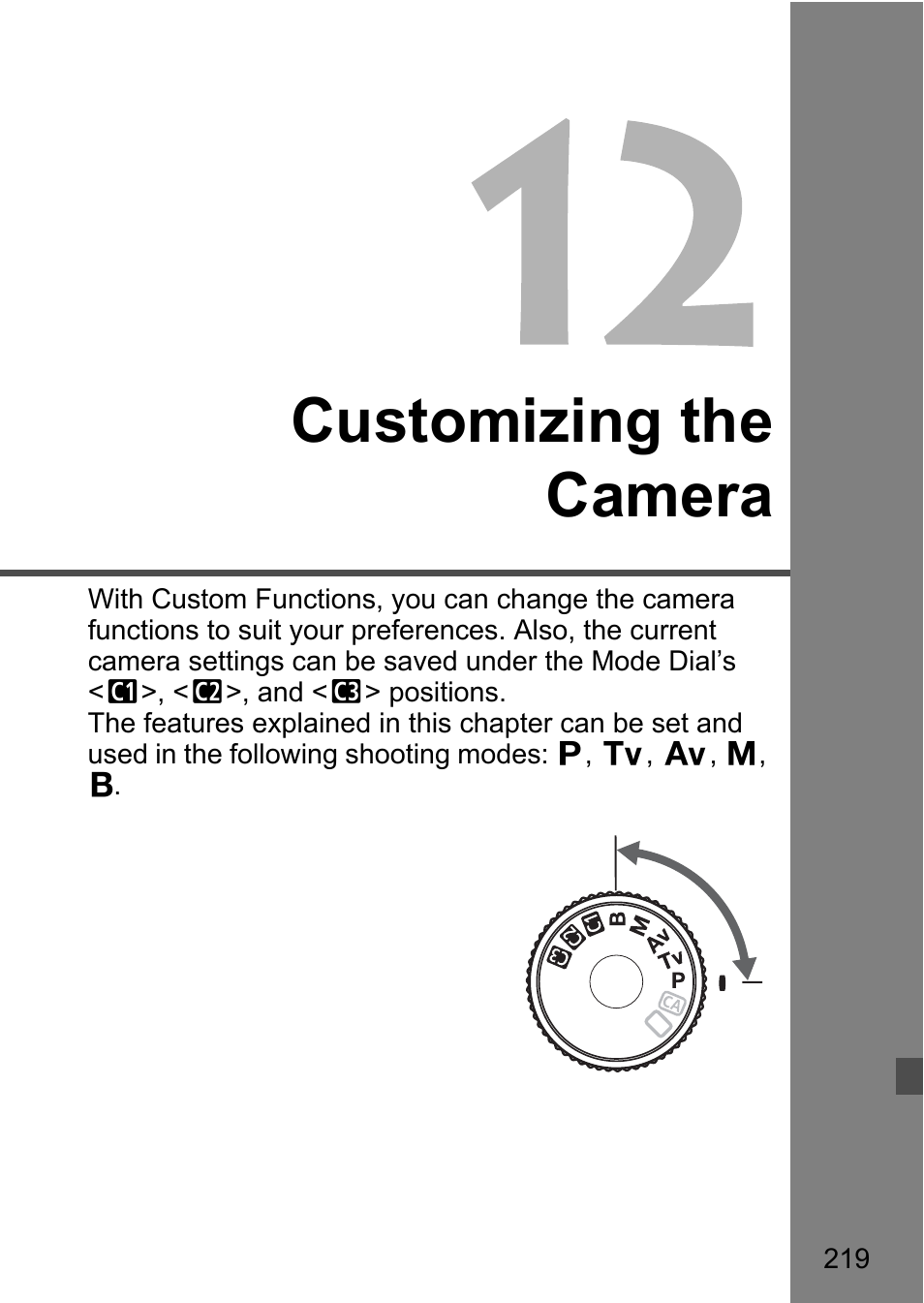 Customizing the camera | Canon EOS 7D User Manual | Page 219 / 292