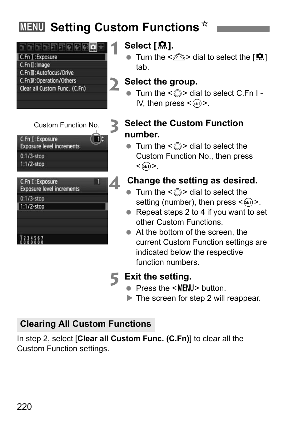 3setting custom functions n | Canon EOS 7D User Manual | Page 220 / 292