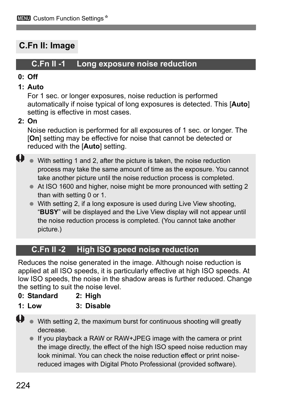 C.fn ii: image | Canon EOS 7D User Manual | Page 224 / 292