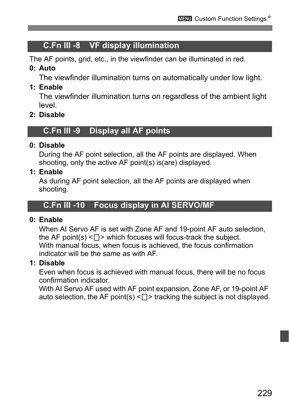 Canon EOS 7D User Manual | Page 229 / 292