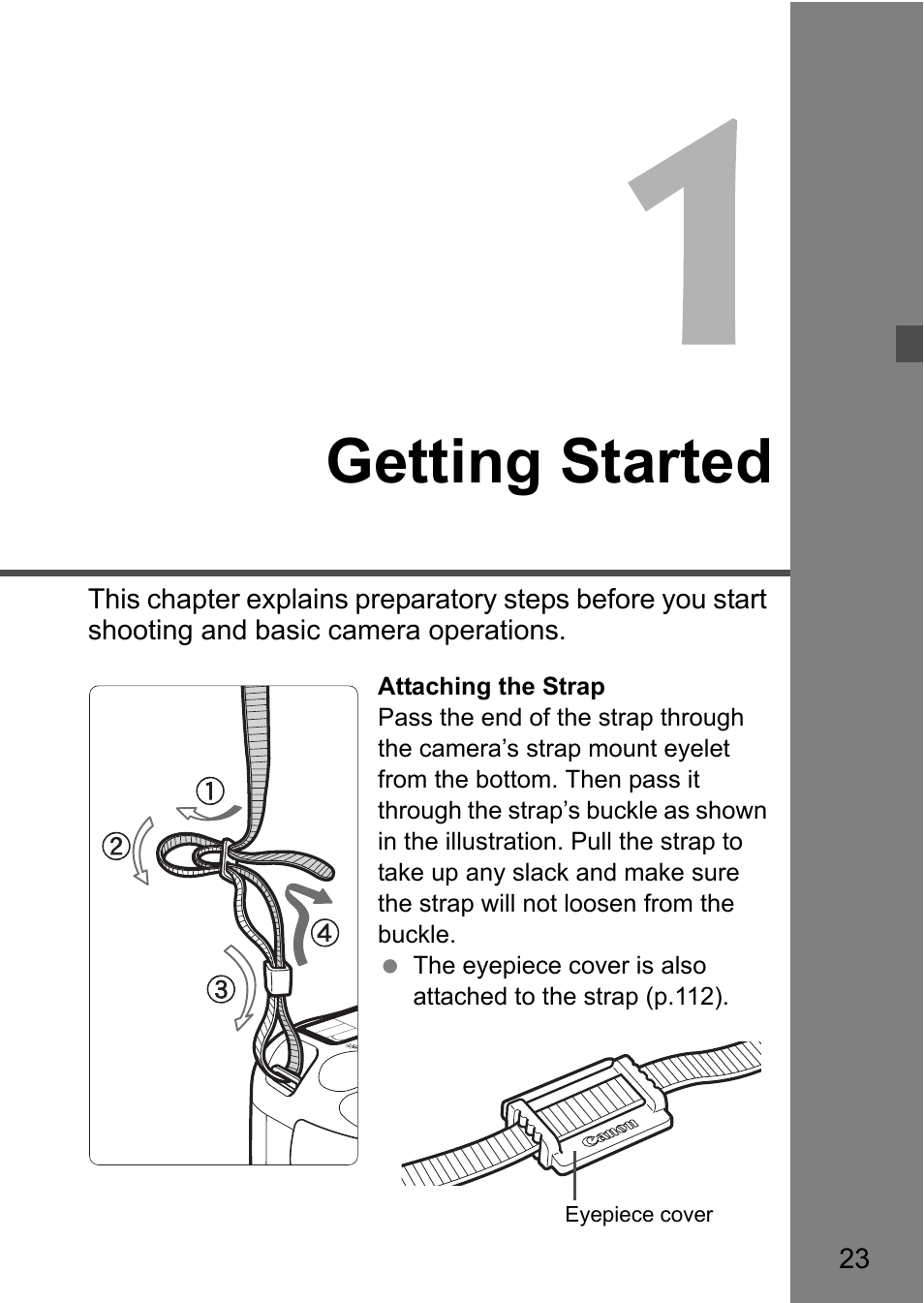 Getting started | Canon EOS 7D User Manual | Page 23 / 292