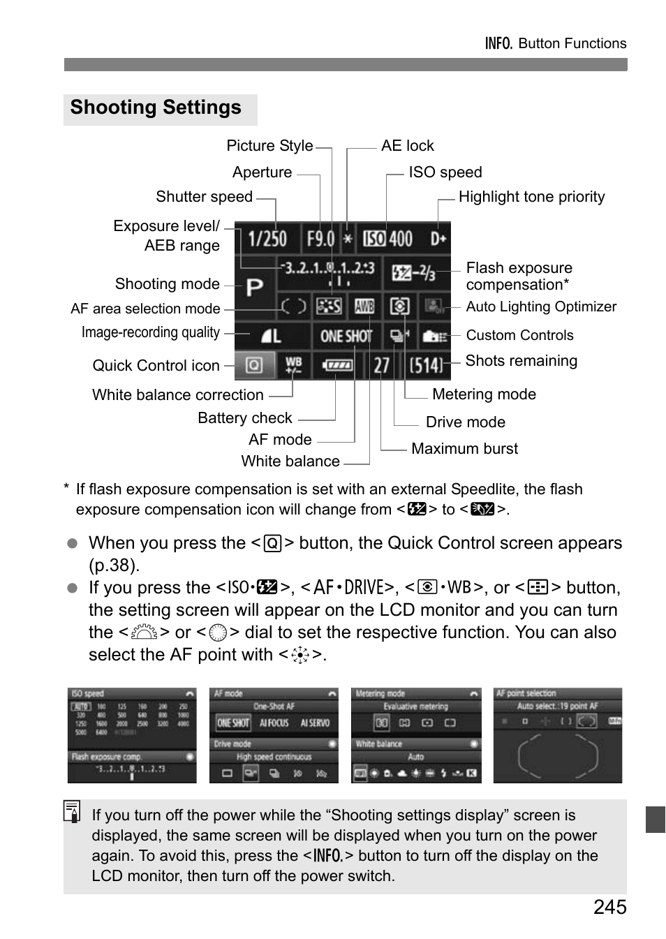 Shooting settings | Canon EOS 7D User Manual | Page 245 / 292
