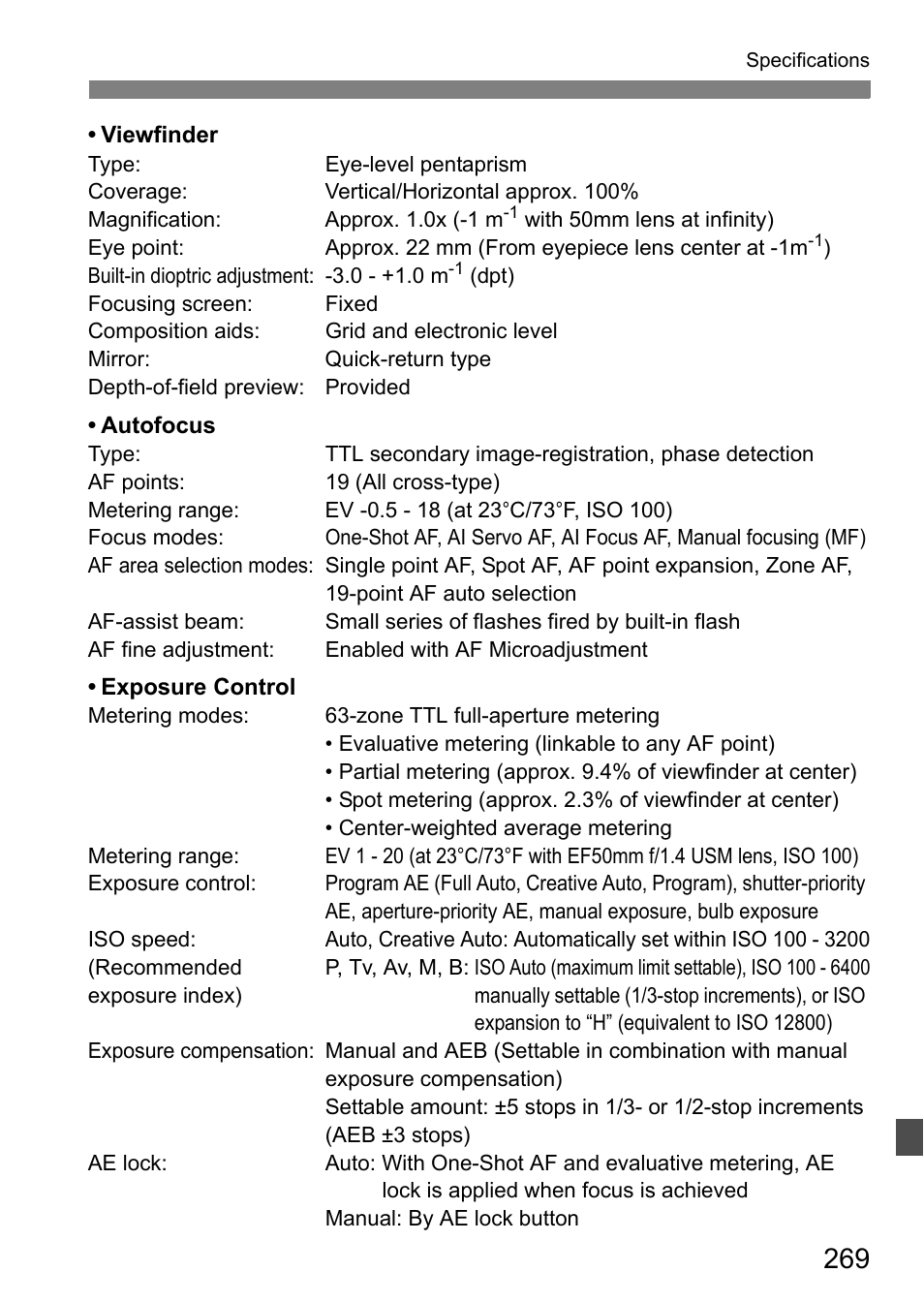 Canon EOS 7D User Manual | Page 269 / 292