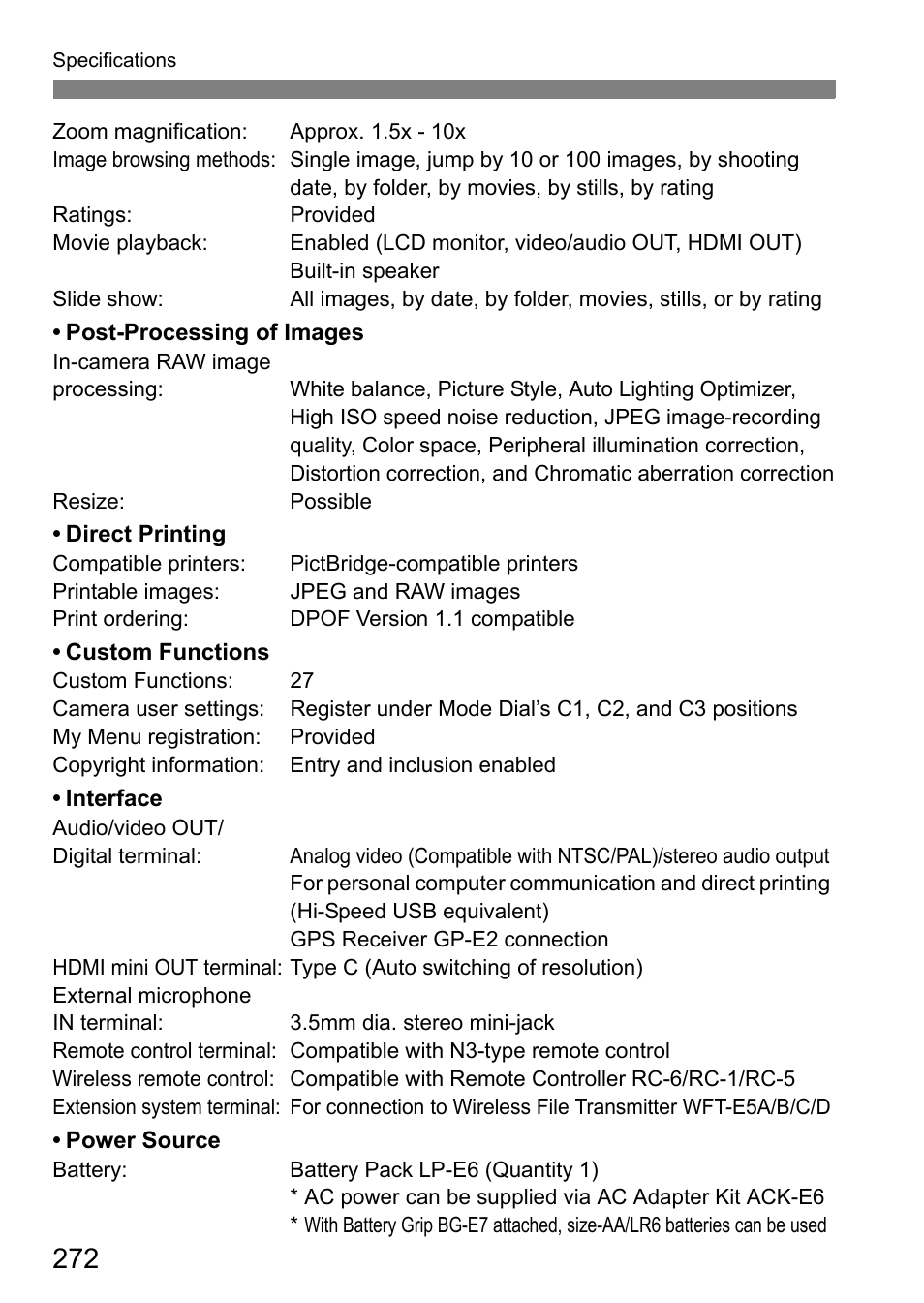 Canon EOS 7D User Manual | Page 272 / 292