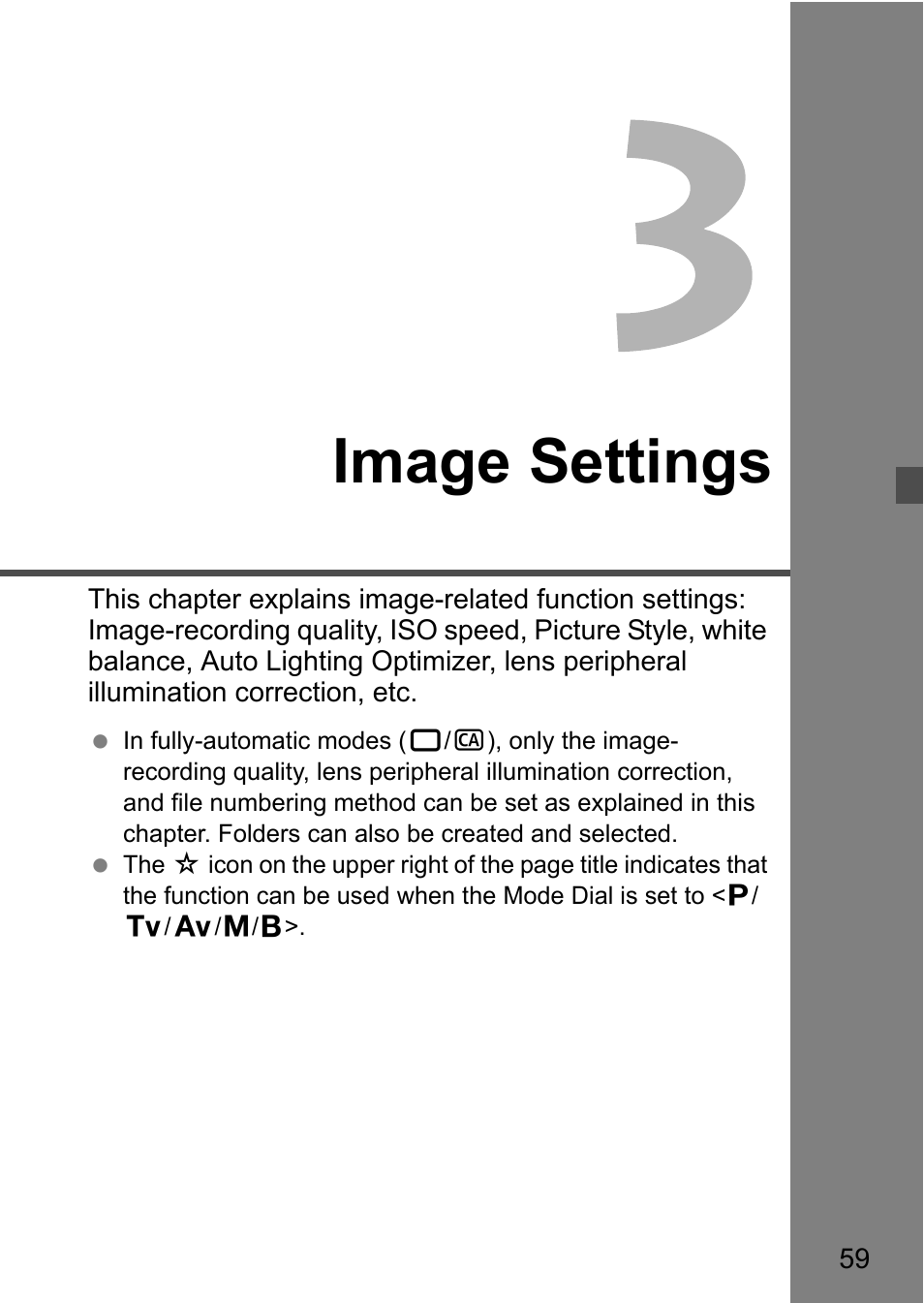 Image settings | Canon EOS 7D User Manual | Page 59 / 292
