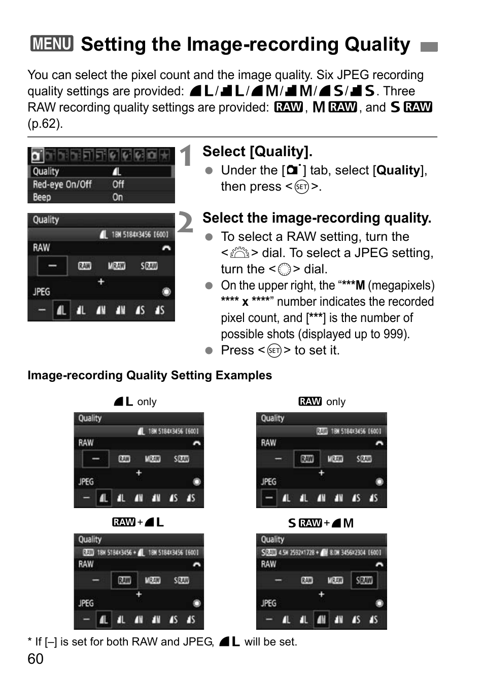 3setting the image-recording quality | Canon EOS 7D User Manual | Page 60 / 292