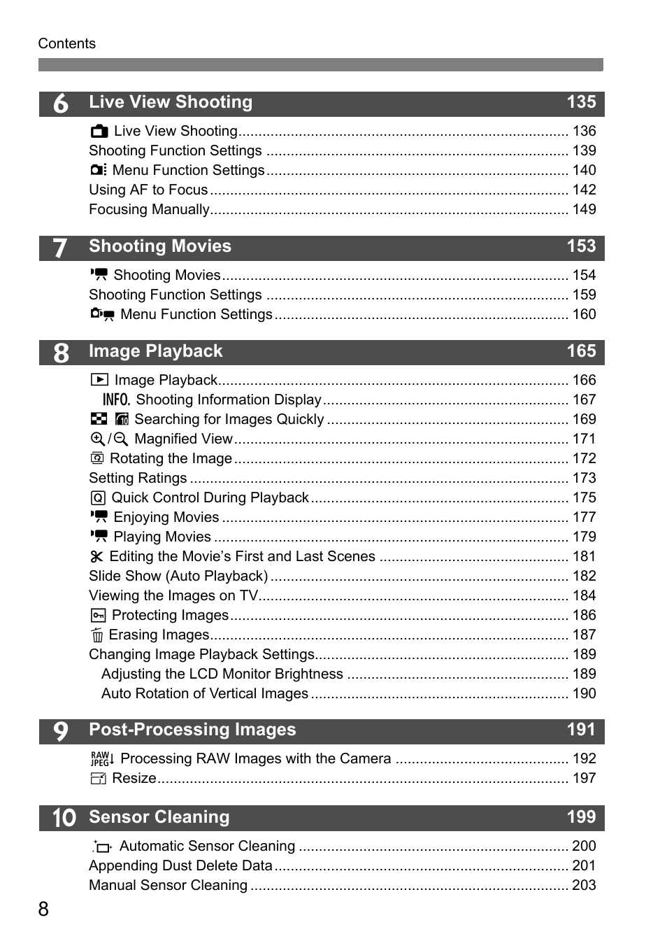 Canon EOS 7D User Manual | Page 8 / 292