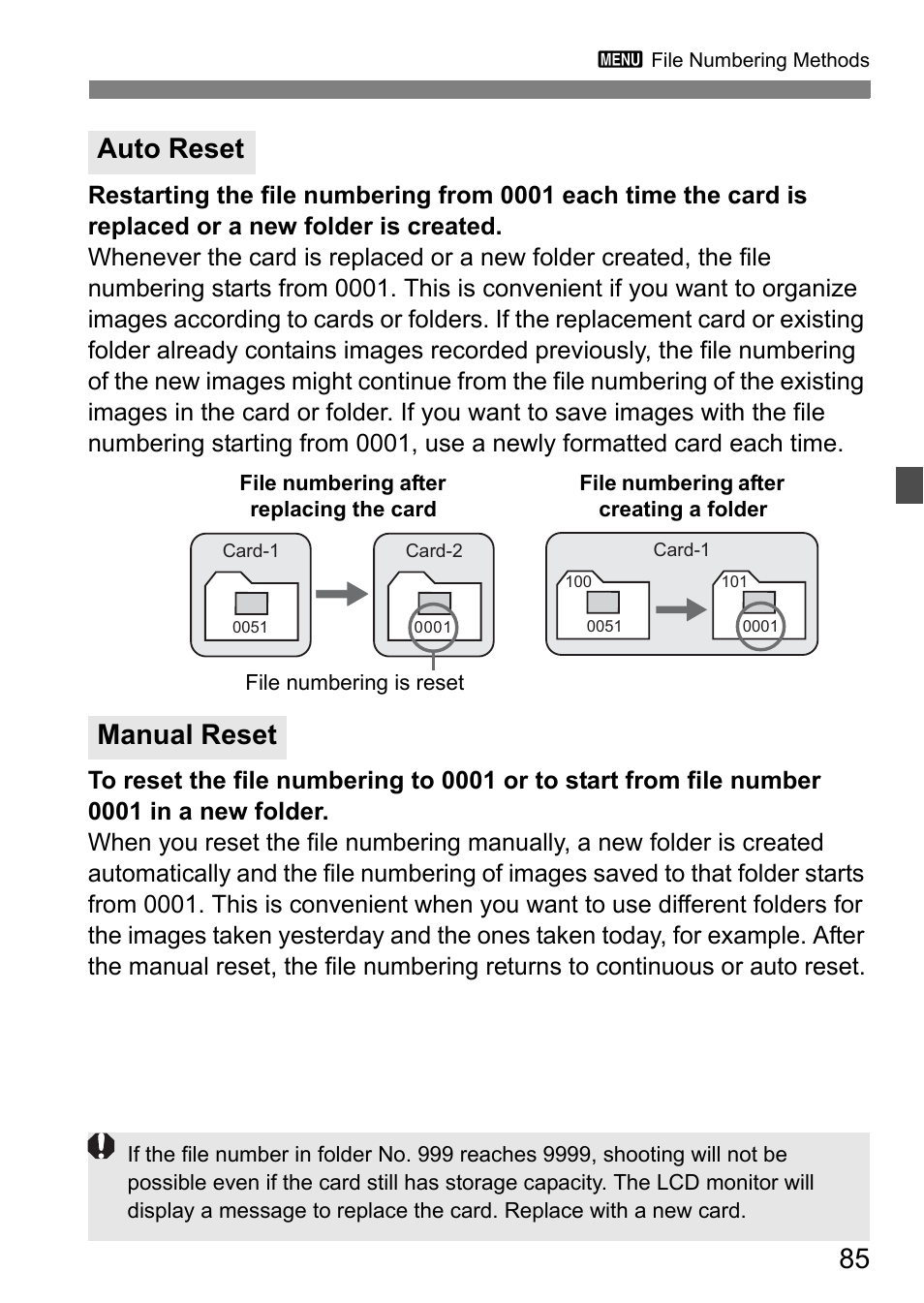 Auto reset manual reset | Canon EOS 7D User Manual | Page 85 / 292