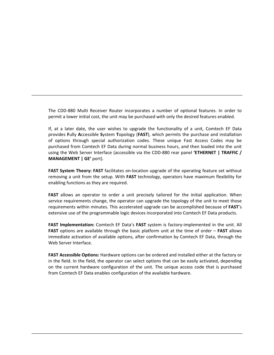 Appendix a. fast, A.1 fast overview | Comtech EF Data CDD-880 User Manual | Page 113 / 124