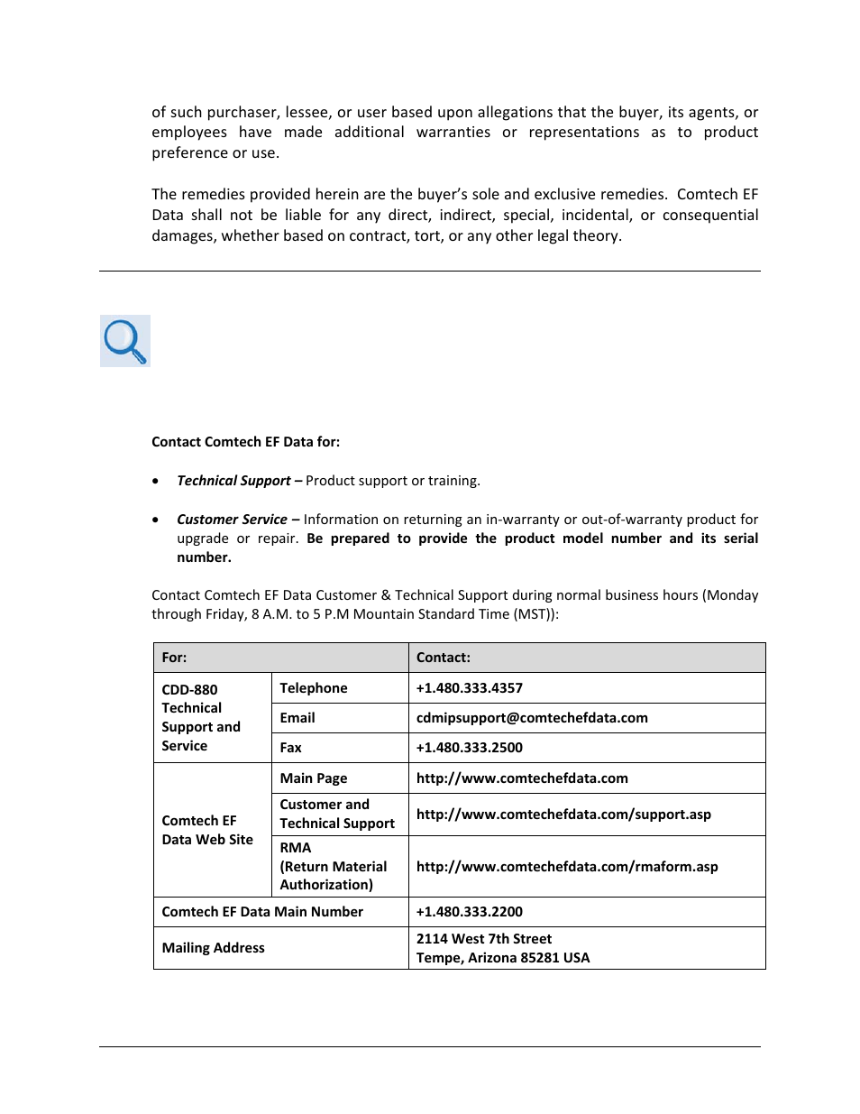 Getting help, Contacting comtech ef data | Comtech EF Data CDD-880 User Manual | Page 17 / 124