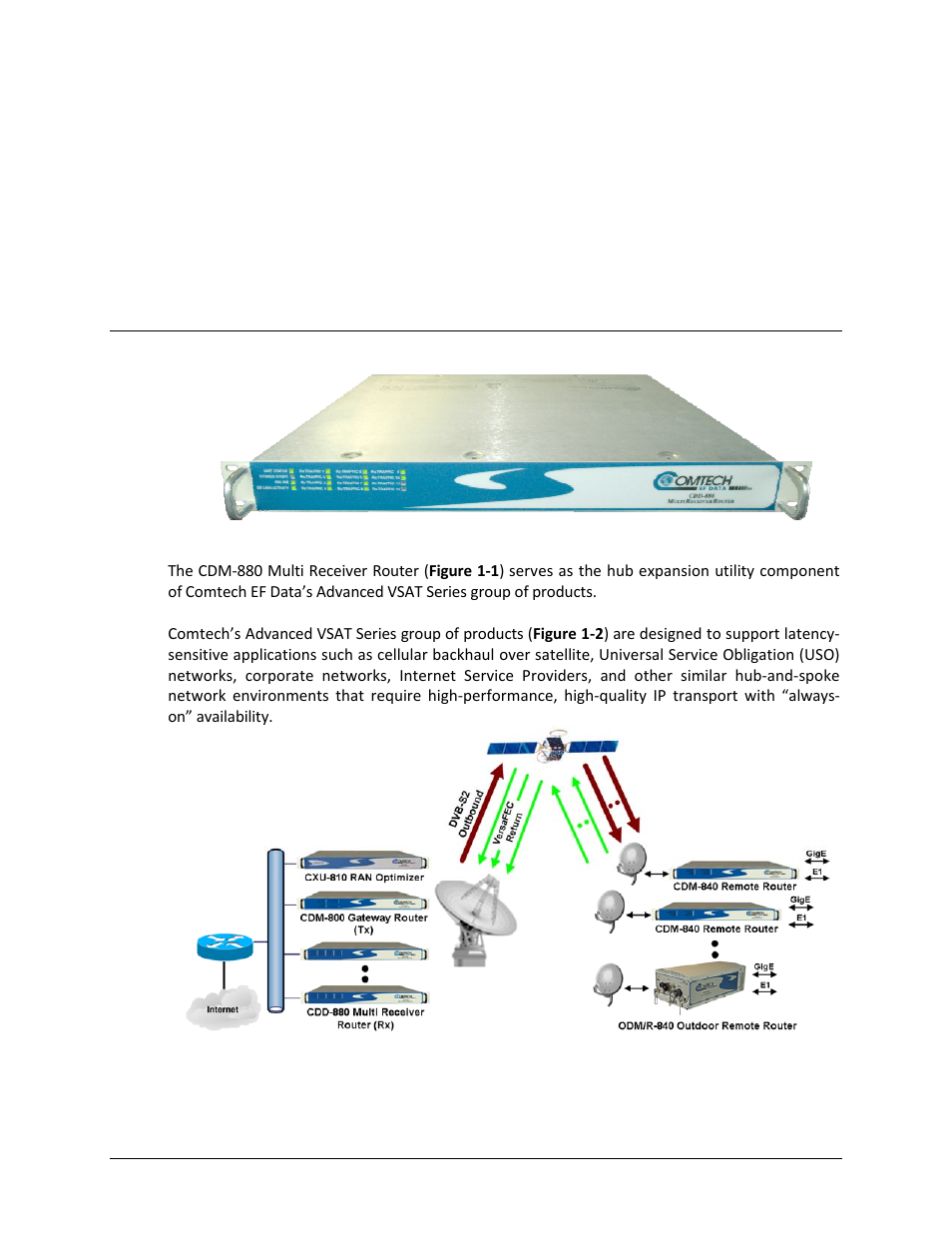 Chapter 1. introduction, 1 overview | Comtech EF Data CDD-880 User Manual | Page 19 / 124