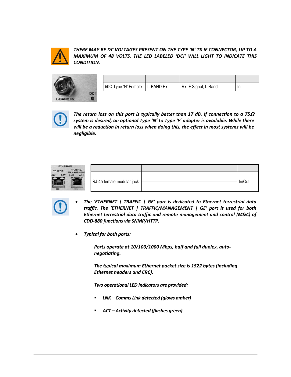 1 ‘l-band tx’ if connector | Comtech EF Data CDD-880 User Manual | Page 42 / 124