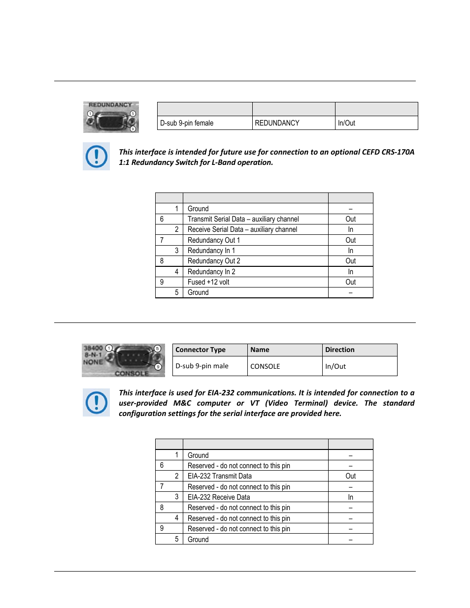 3 utility connector group, 1 ‘redundancy’ connector (future), 2 ‘console’ connector | Comtech EF Data CDD-880 User Manual | Page 43 / 124