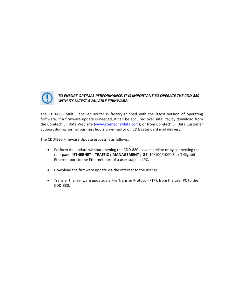 Chapter 4. updating firmware, 1 updating firmware via the internet | Comtech EF Data CDD-880 User Manual | Page 51 / 124