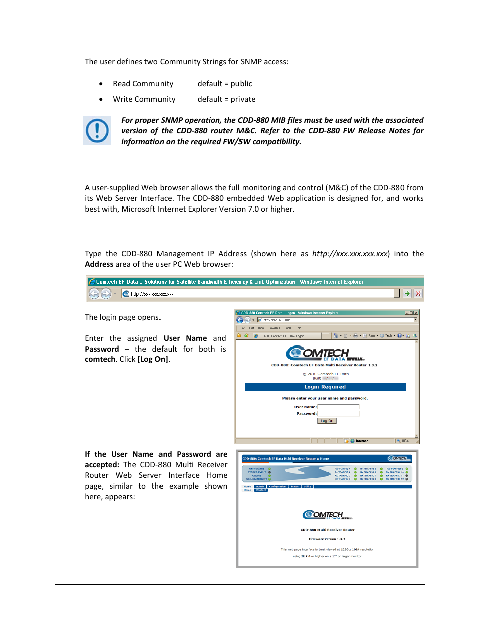 4 web server (http) interface, 1 user login | Comtech EF Data CDD-880 User Manual | Page 64 / 124