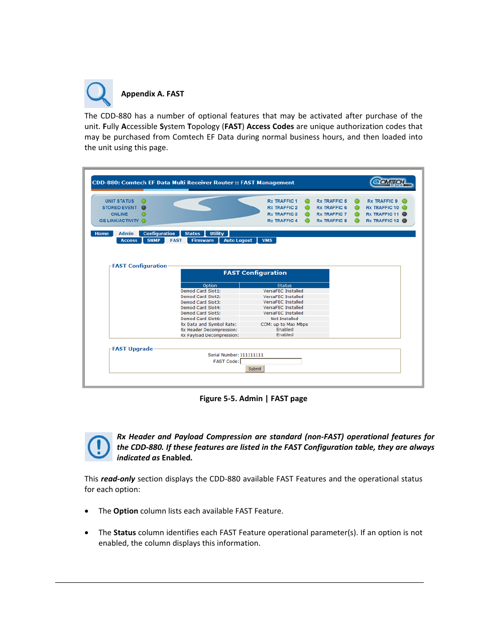 3 admin | fast | Comtech EF Data CDD-880 User Manual | Page 72 / 124