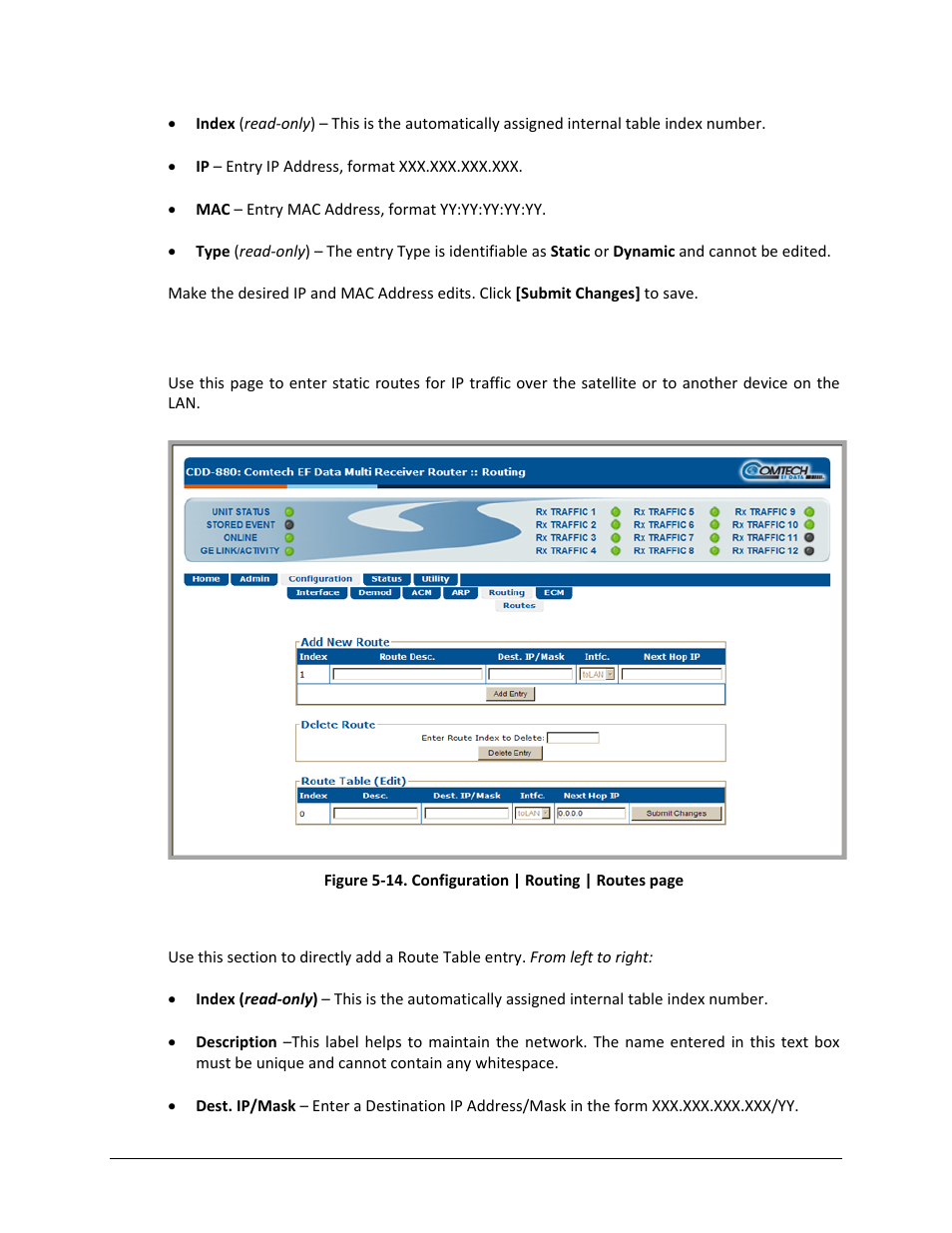 5 configuration | routing | routes | Comtech EF Data CDD-880 User Manual | Page 86 / 124