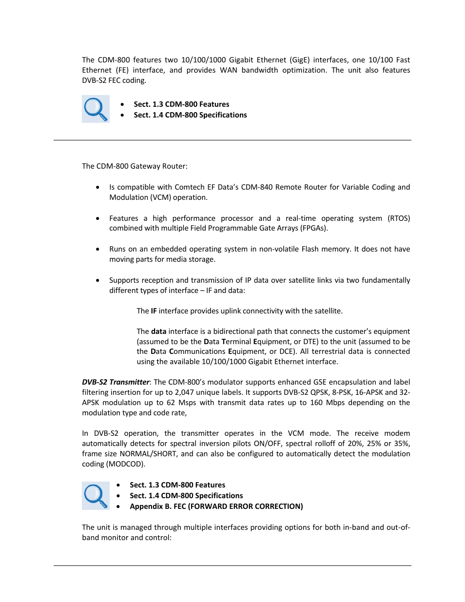 2 cdm-800 functional description | Comtech EF Data CDM-800 User Manual | Page 22 / 130