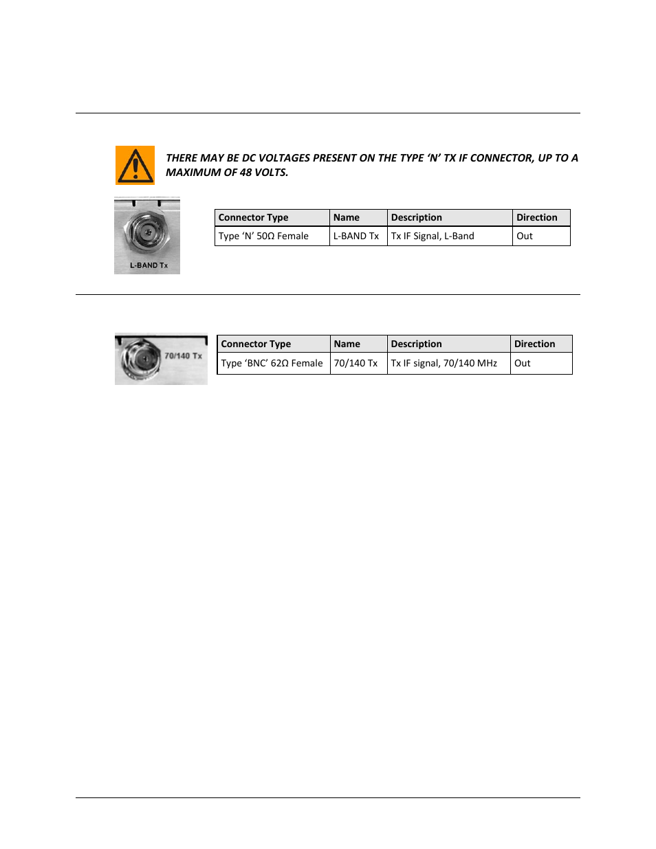 1 if connector group, 1 ‘l-band tx’ connector, 2 ‘70/140 tx’ if connector | Comtech EF Data CDM-800 User Manual | Page 42 / 130