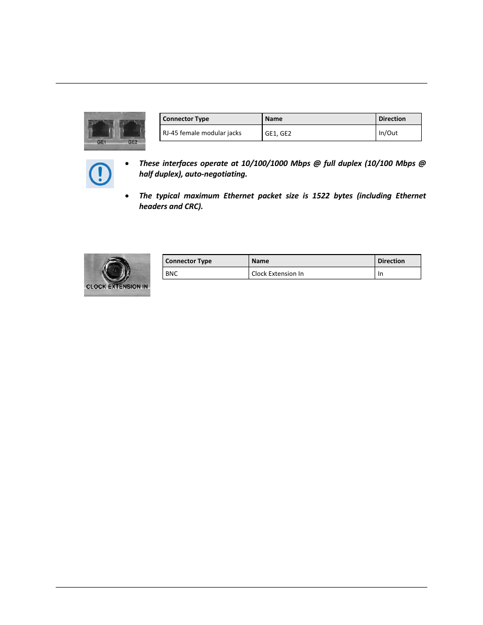 2 terrestrial data connector group, 1 ‘ge1’ ‘ge2’ (gigabit ethernet) connectors, 3 ‘clock extension in’ connector | Comtech EF Data CDM-800 User Manual | Page 43 / 130