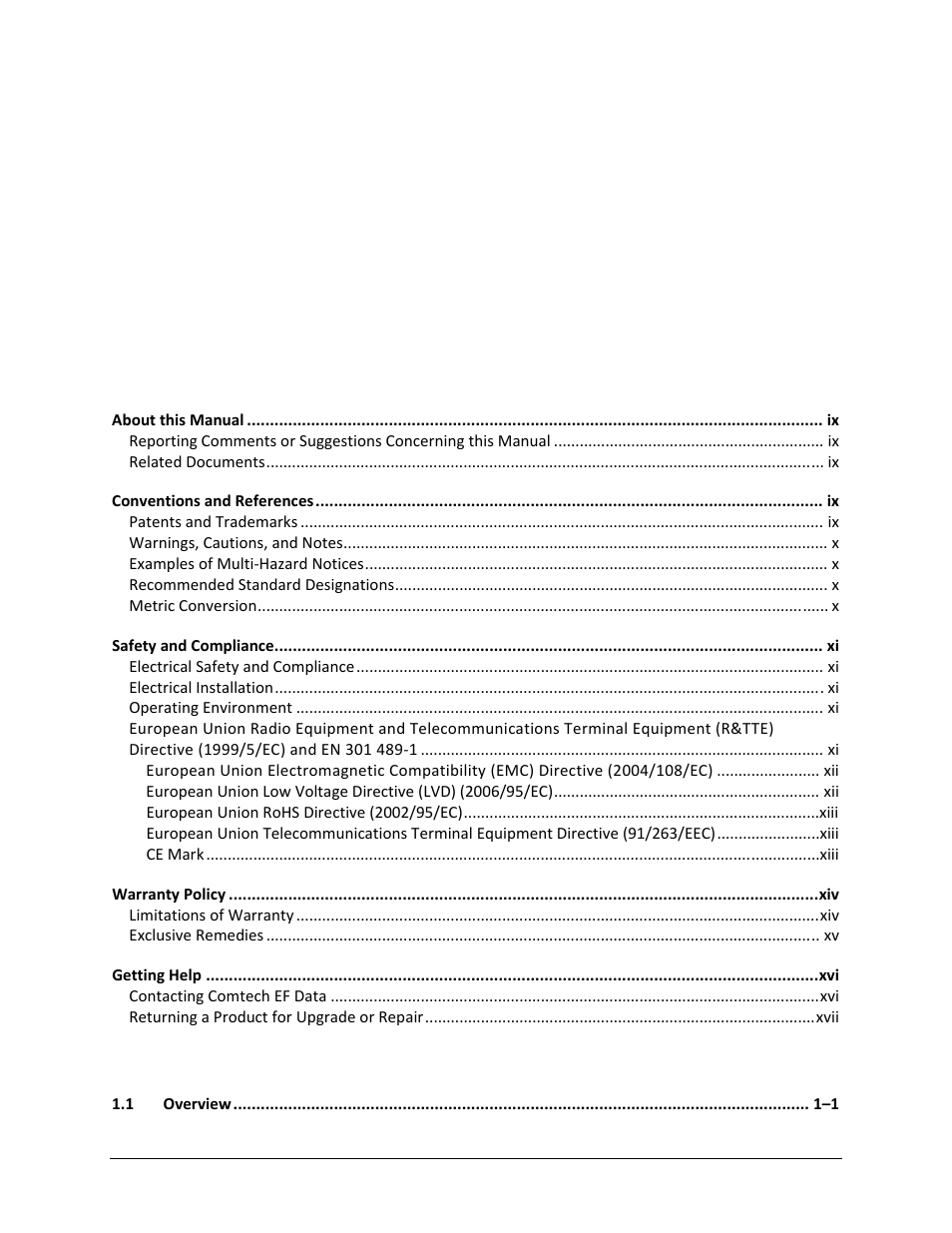 Comtech EF Data CDM-800 User Manual | Page 5 / 130