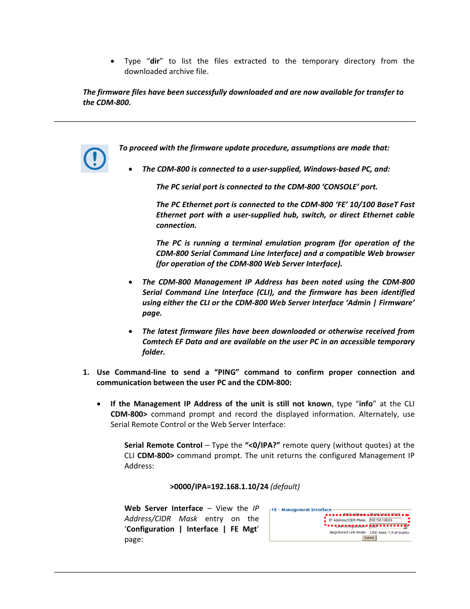 4 performing the ethernet ftp upload procedure | Comtech EF Data CDM-800 User Manual | Page 58 / 130