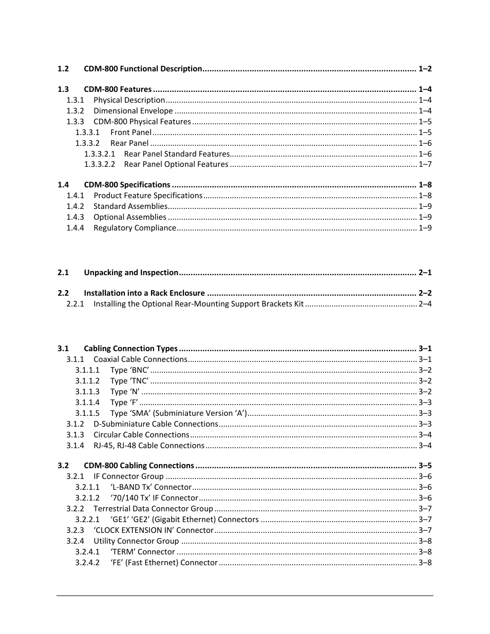 Comtech EF Data CDM-800 User Manual | Page 6 / 130