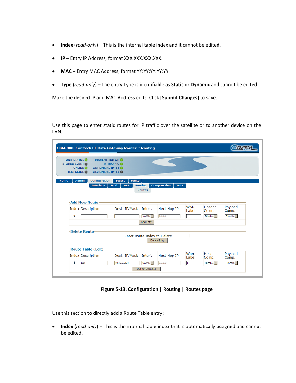 4 configuration | routing | routes | Comtech EF Data CDM-800 User Manual | Page 83 / 130