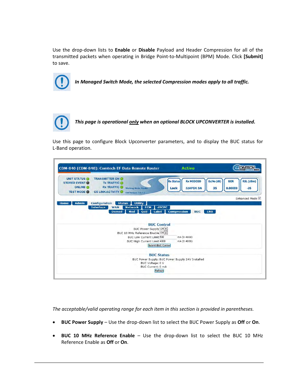 6 configuration | wan | buc (block upconverter) | Comtech EF Data CDM-840 User Manual | Page 114 / 244