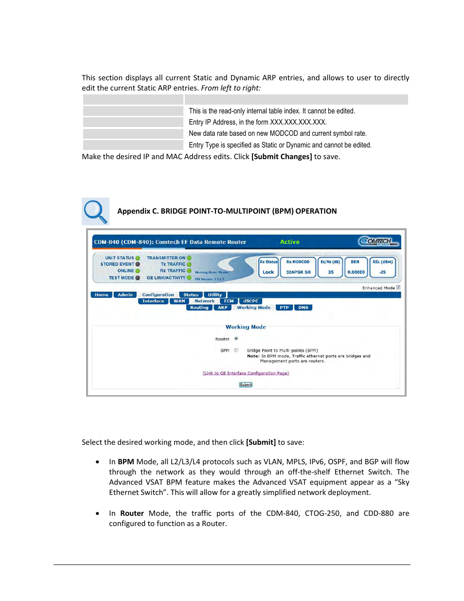 3 configuration | network | working mode | Comtech EF Data CDM-840 User Manual | Page 123 / 244