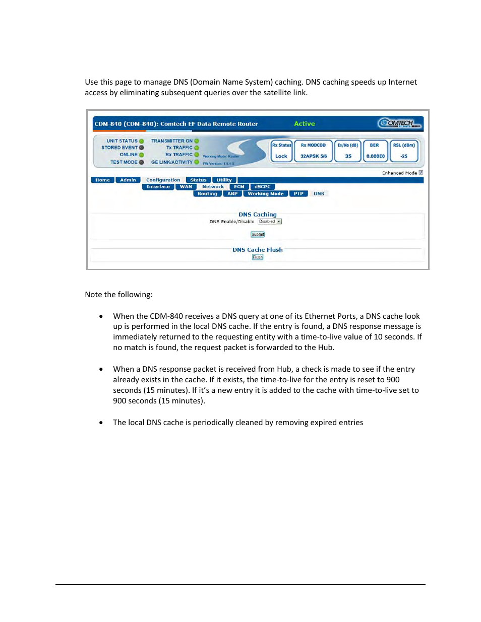 4 configuration | network | dns | Comtech EF Data CDM-840 User Manual | Page 124 / 244