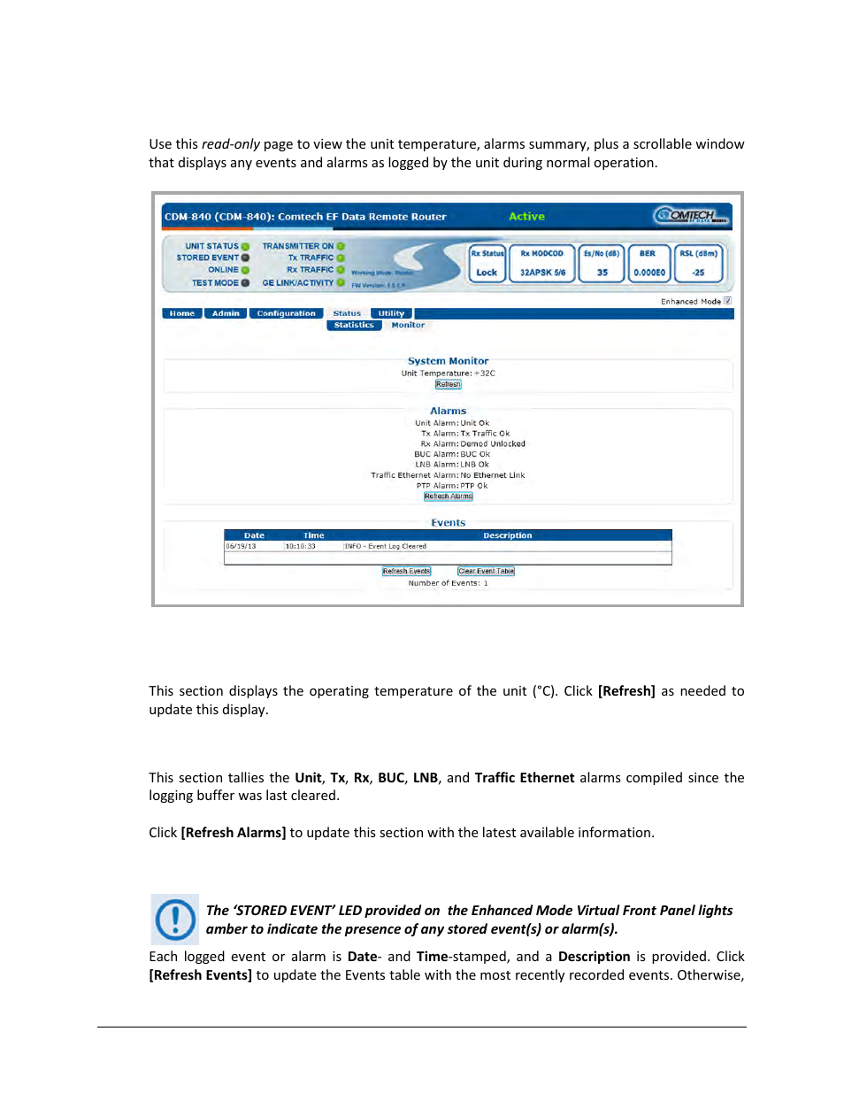 2 status | monitor | Comtech EF Data CDM-840 User Manual | Page 142 / 244