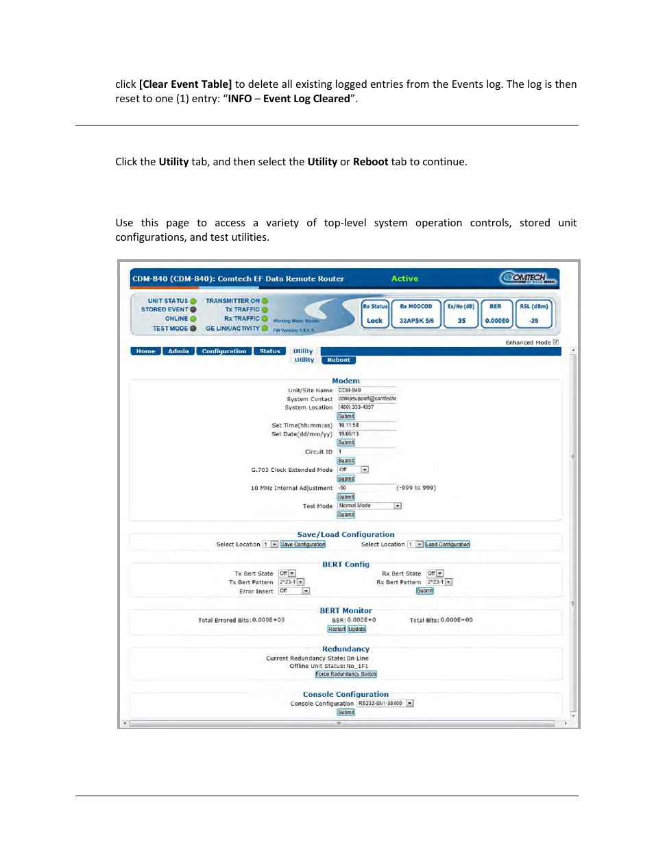 1 utility | utility | Comtech EF Data CDM-840 User Manual | Page 143 / 244