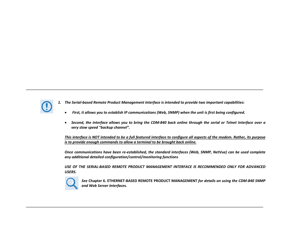 Chapter 7. serial-based remote product management, 1 introduction | Comtech EF Data CDM-840 User Manual | Page 147 / 244