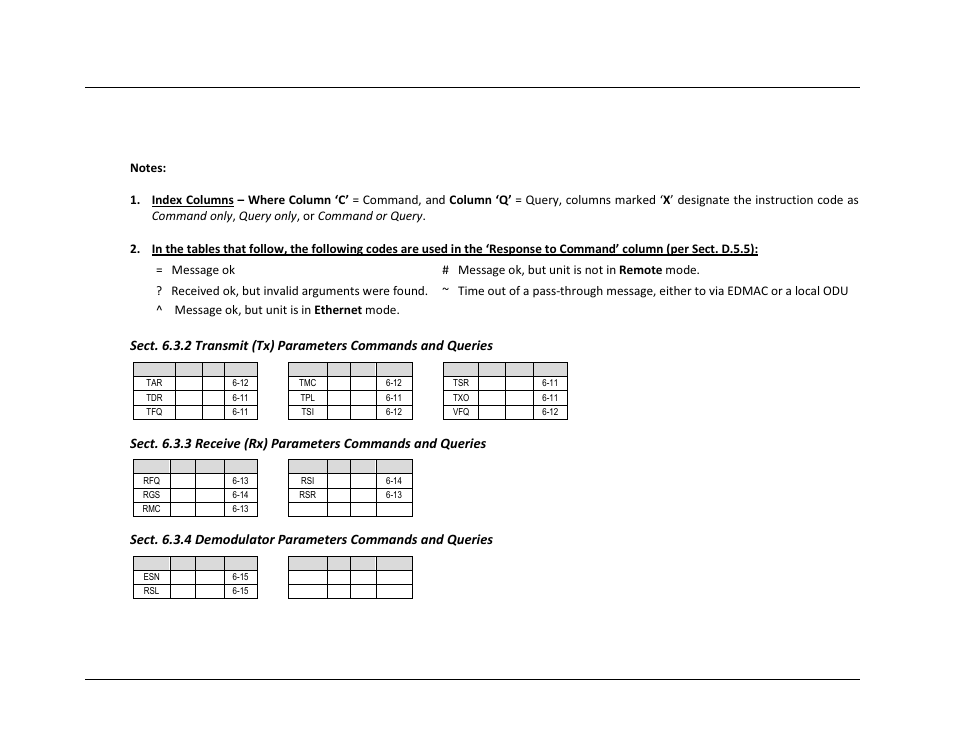 3 remote commands and queries, 1 table indexes, 3 remote commands and queries 7.3.1 table indexes | Comtech EF Data CDM-840 User Manual | Page 154 / 244