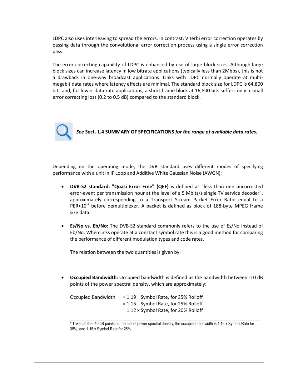 B.2.1 range of data rates | Comtech EF Data CDM-840 User Manual | Page 182 / 244