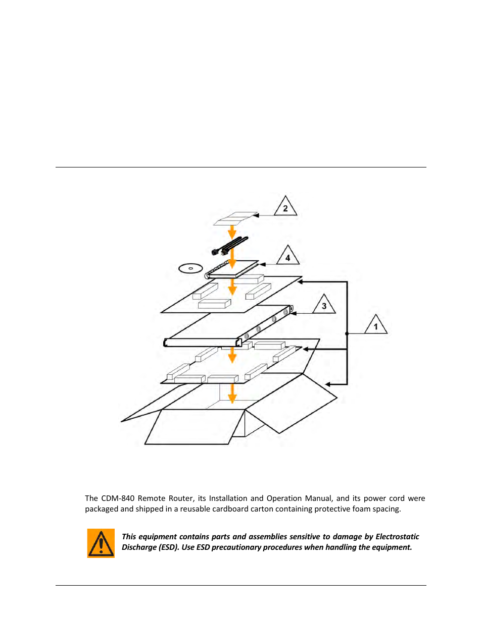 Chapter 2. installation, 1 unpacking and inspecting the shipment | Comtech EF Data CDM-840 User Manual | Page 35 / 244