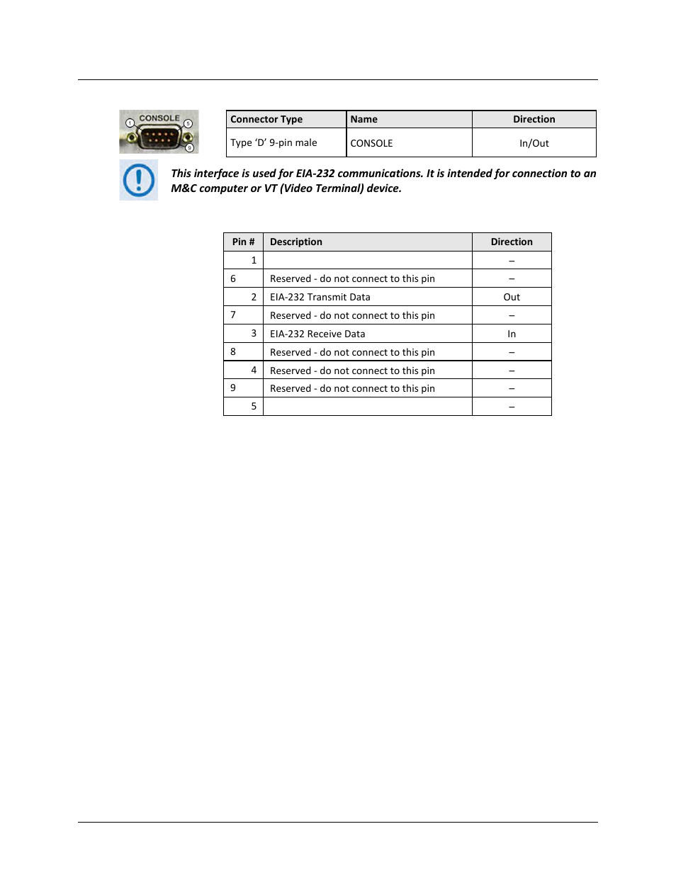 3 ‘console’ interface connector | Comtech EF Data CDM-840 User Manual | Page 48 / 244