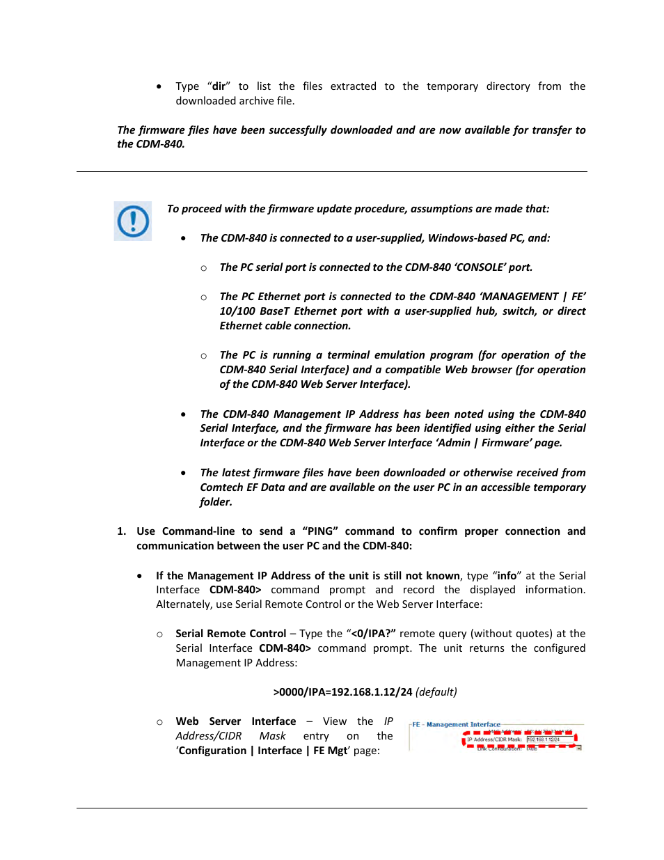 4 performing the ethernet ftp upload procedure | Comtech EF Data CDM-840 User Manual | Page 62 / 244
