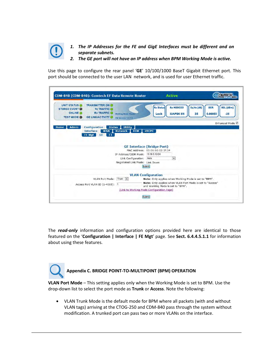 2 configuration | interface | ge | Comtech EF Data CDM-840 User Manual | Page 88 / 244