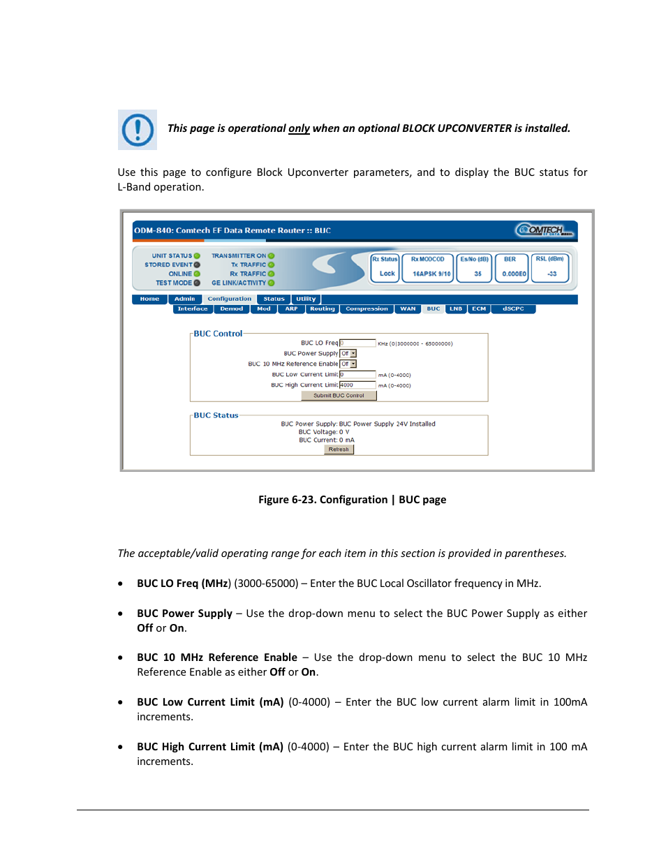 8 configuration | buc (block upconverter) | Comtech EF Data ODM-840 User Manual | Page 132 / 184