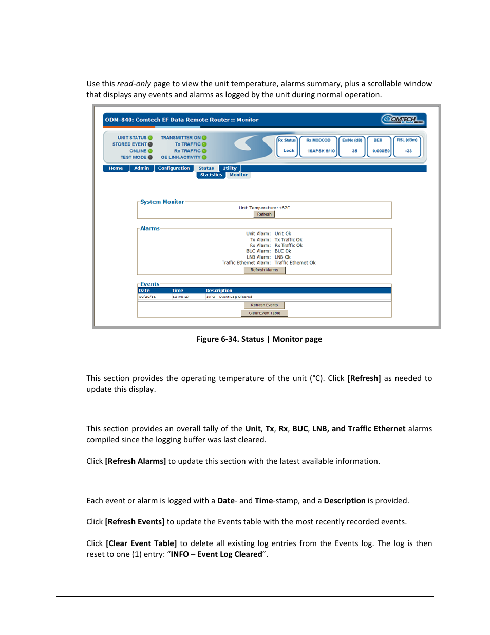 2 status | monitor | Comtech EF Data ODM-840 User Manual | Page 151 / 184