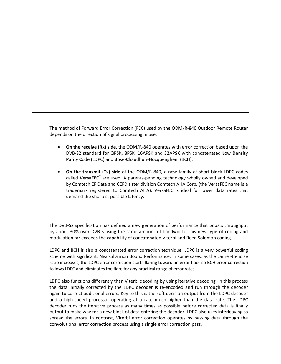 Appendix b. forward error correction (fec), B.1 fec overview, B.2 dvb-s2: ldpc and bch | Comtech EF Data ODM-840 User Manual | Page 171 / 184