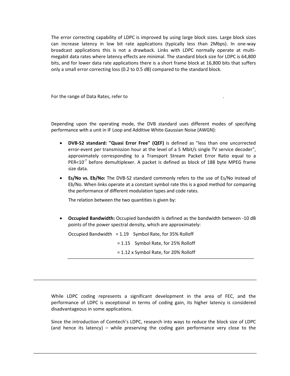 B.2.1 range of data rates, B.3 versafec (short-block ldpc), B.3 versafec | Short-block ldpc) | Comtech EF Data ODM-840 User Manual | Page 172 / 184