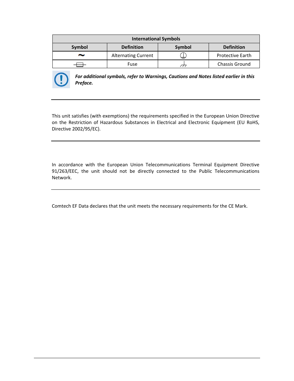 European union rohs directive (2002/95/ec), Ce mark | Comtech EF Data ODM-840 User Manual | Page 21 / 184