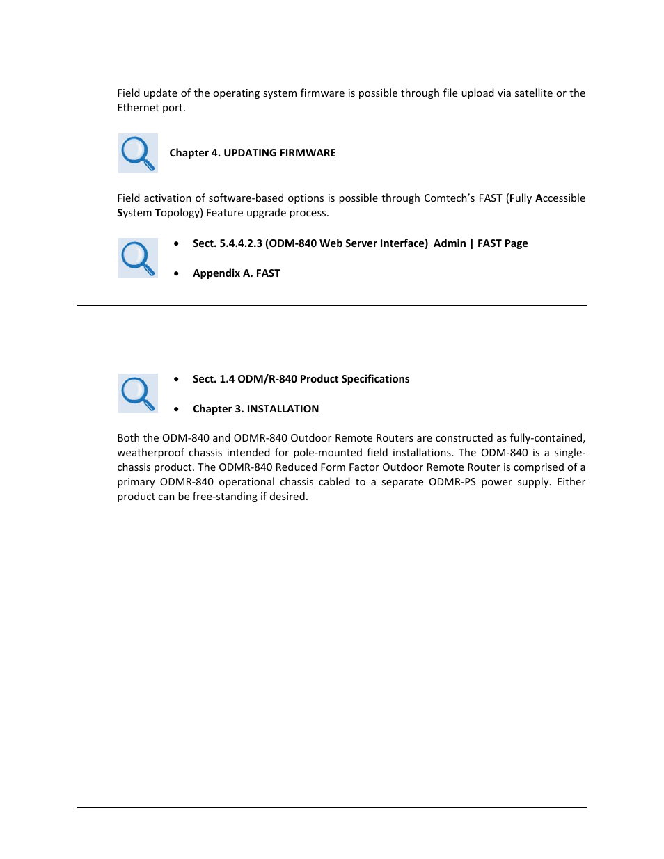 3 odm/r-840 features, 1 physical description | Comtech EF Data ODM-840 User Manual | Page 30 / 184