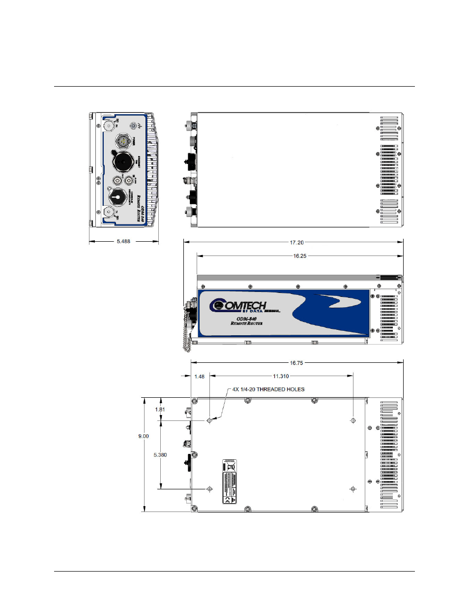 2 dimensional envelopes, 1 odm-840 dimensional envelope | Comtech EF Data ODM-840 User Manual | Page 31 / 184