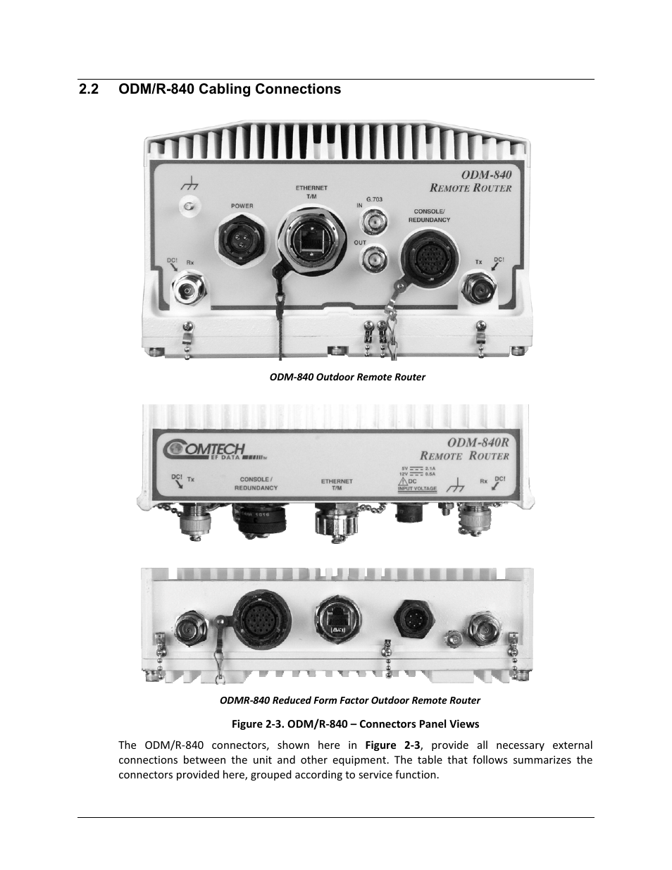 2 odm/r-840 cabling connections | Comtech EF Data ODM-840 User Manual | Page 45 / 184